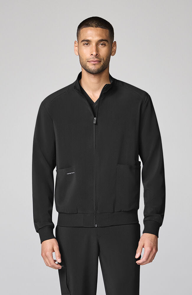 Men's Hayes Zip-Front Bomber Scrub Jacket – Healing Hands