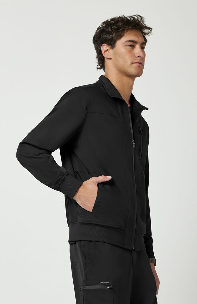 Men's Jonathan Bomber Solid Scrub Jacket – Healing Hands