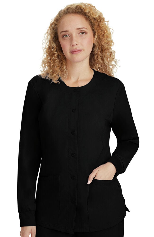 やすTHENORTHFACEDRYVENTFREEDOMBIB Women's Daisy Snap Front Warm-Up Solid Scrub Jacket – Healing Hands