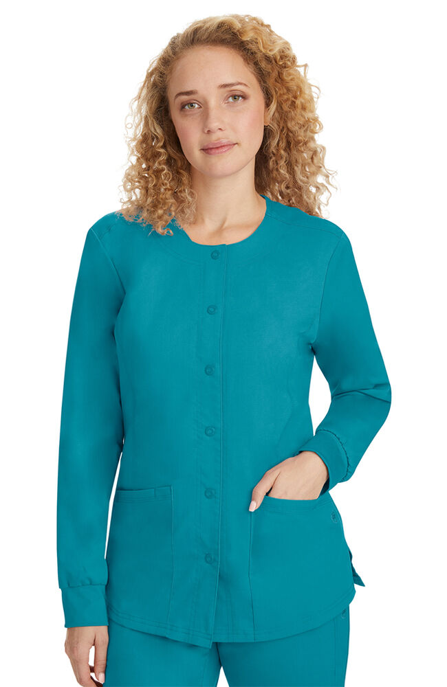 やすTHENORTHFACEDRYVENTFREEDOMBIB Women's Daisy Snap Front Warm-Up Solid Scrub Jacket – Healing Hands