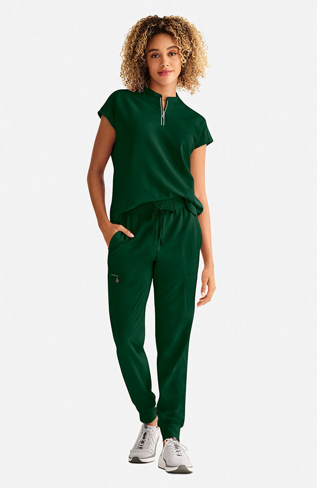 lady　0724 Women's Sandy Zip Mandarin Collar Scrub Top – Healing Hands