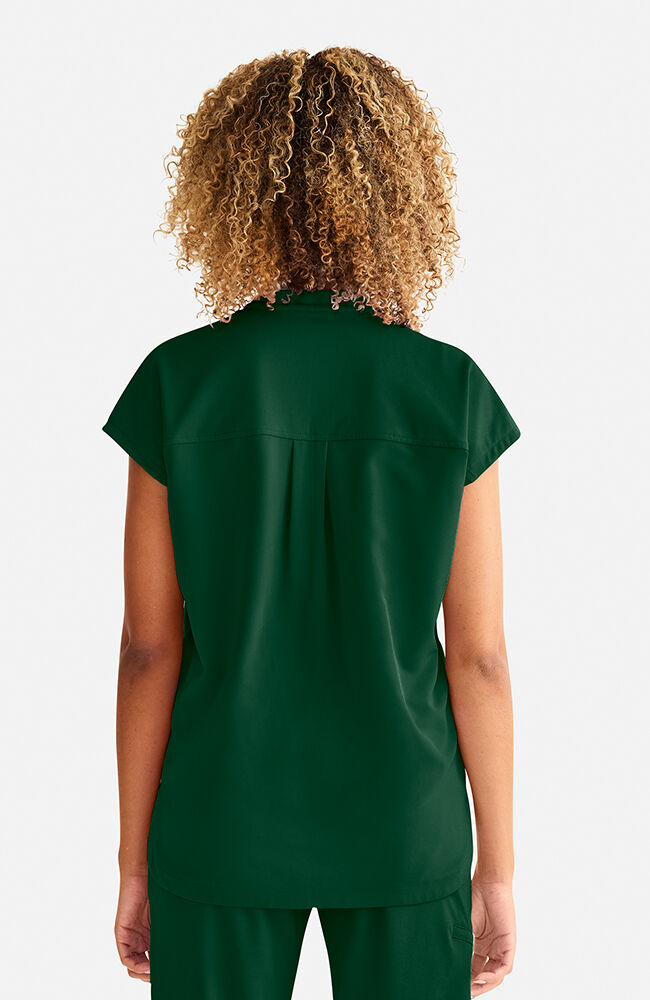 Women's Sandy Zip Mandarin Collar Scrub Top – Healing Hands