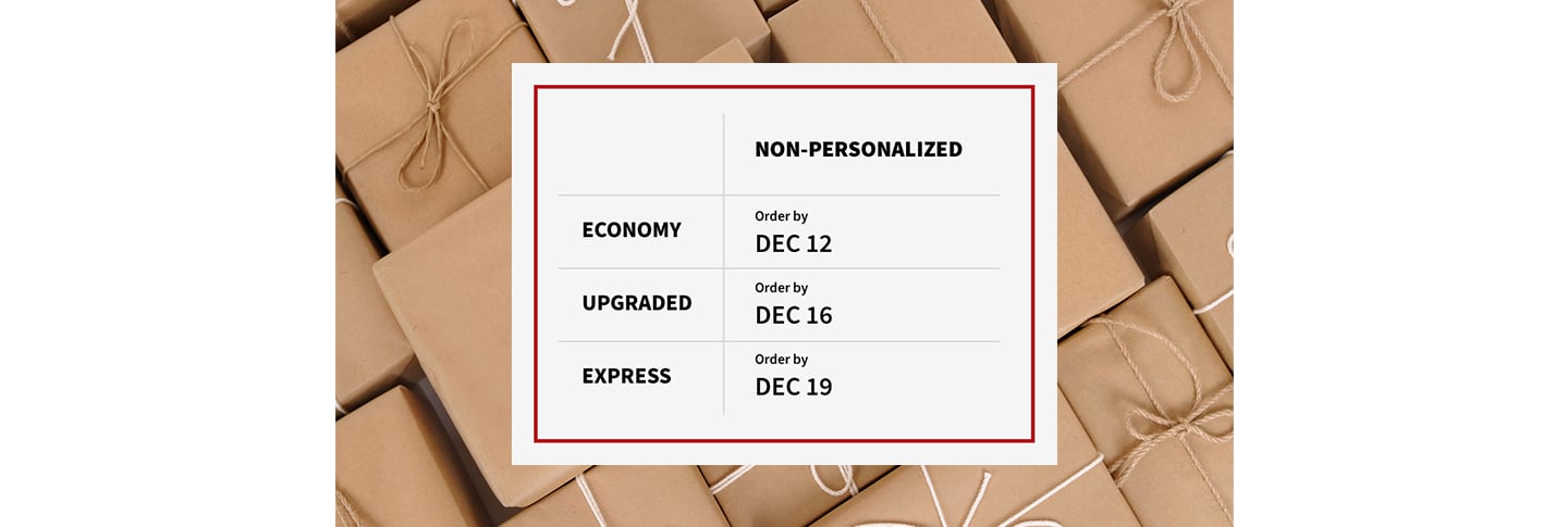 Holiday Shipping Deadlines