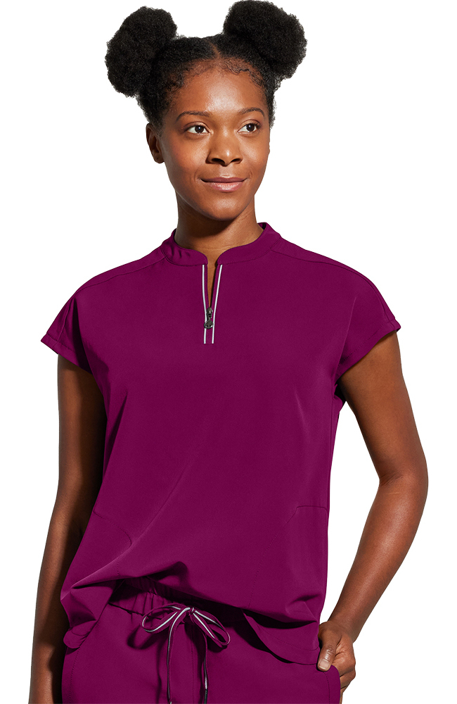 Women's Sandy Zip Mandarin Collar Scrub Top | Healing Hands Scrubs